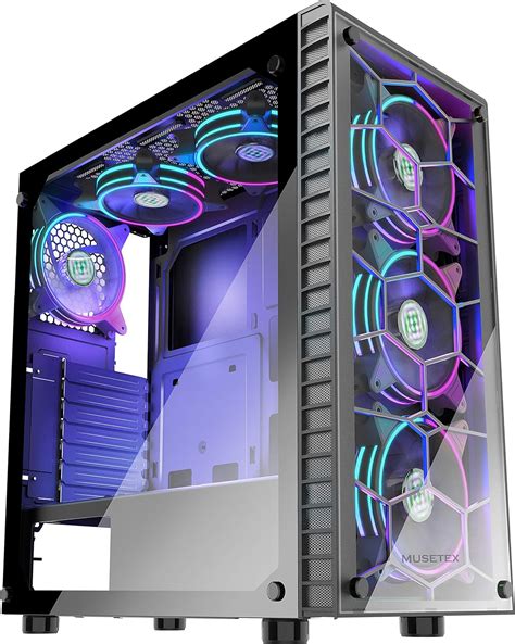 Buy Musetex E Atx Pc Case Pwm Argb Fans Pre Installed Mid Tower Hot