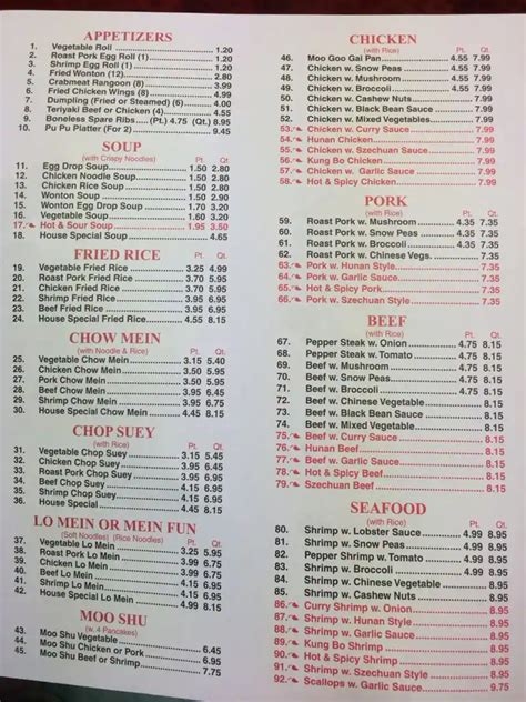 Menu at Jumbo House restaurant, Whitesburg