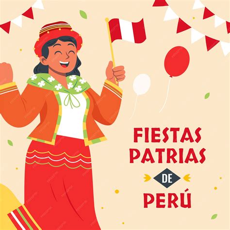 Premium Vector | Flat illustration for peruvian fiestas patrias