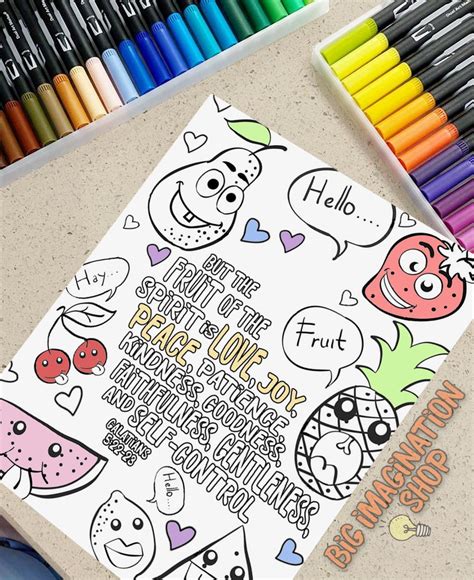 Fruit of the Spirit Coloring Page - Etsy