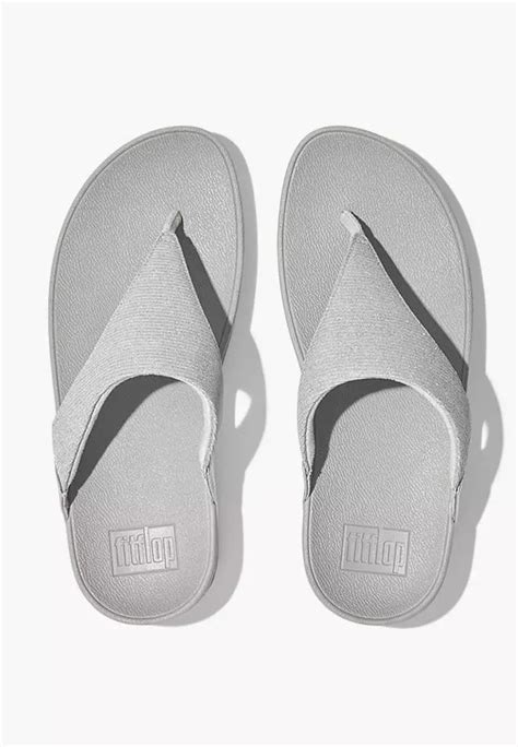 Buy Fitflop Lulu Shimmerlux Toe Post Sandals Silver Online