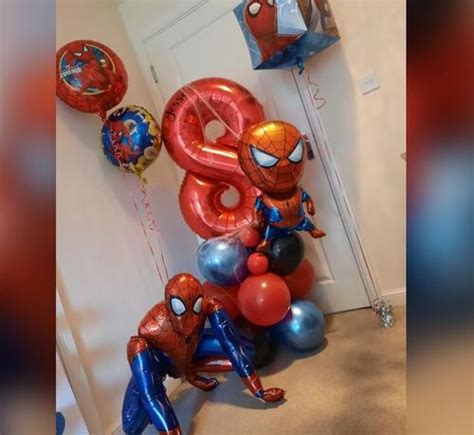 Party Balloons Spiderman Helium Balloons Bouquet