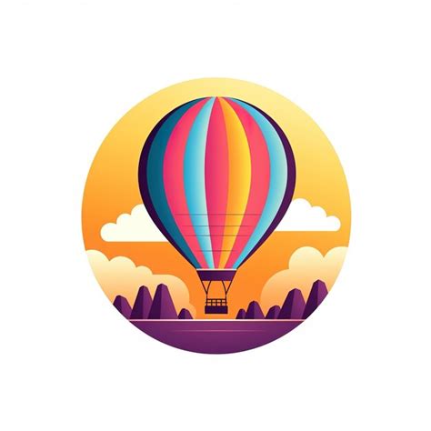 Premium Ai Image Cute Cartoon Hot Air Balloon