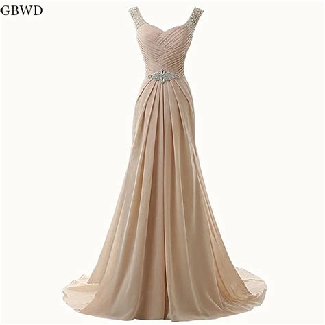 Show Thin Champagne Prom Dress Mermaid Elegant Beading Chiffon