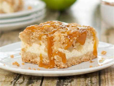 Making Caramel Apple Crisp Cheesecake Bars Recipes