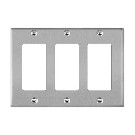 Decoratorgfci Three Gang Metal Wall Plate Enerlites