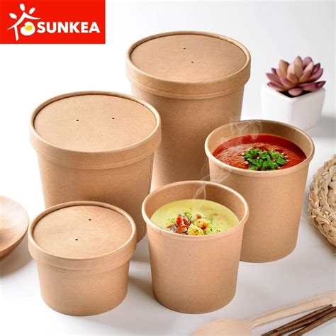 Eco Friendly Custom Printed Disposable Hot Soup Bowls