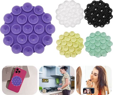 Pcs Silicone Suction Phone Case Adhesive Mount Round Suction Cup