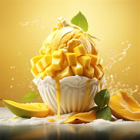 Premium Ai Image D Image Of Mango Ice Cream Generated By Ai