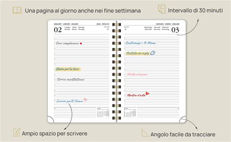 POPRUN Agenda 2024 Giornaliera Con Spirale 21 5 X 14 9 Cm 1 Giorno 1