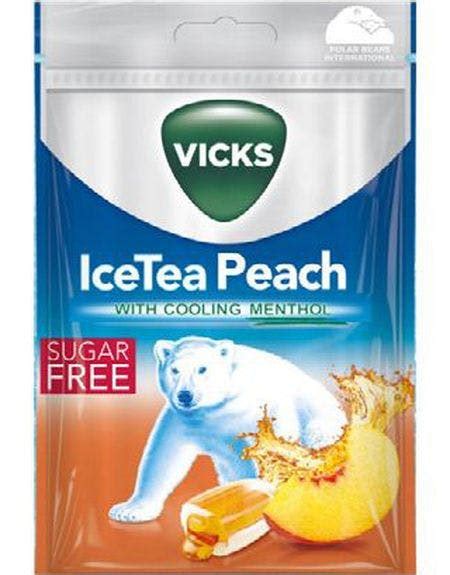 Vicks Pastiller Med Ice Tea Peach Smak Med Menthol Sockerfri 72 Gram Se Alla Våra Sötsaker