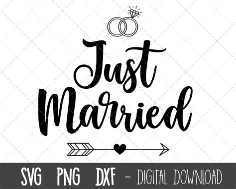 Just Married Svg Wedding Svg Wedding Clipart Svg Wedding Etsy