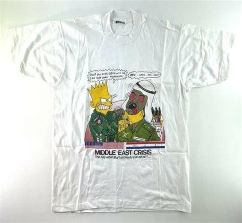 Bart Simpson Saddam Hussein US Army Airborne Rangers T Shirt Sz L Iraq
