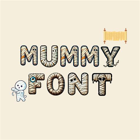 Mummy Font Alphabet With Mummy Design Egyptian Letters As Png Etsy