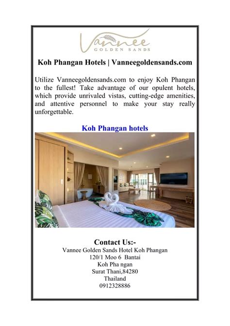 Ppt Koh Phangan Hotels Vanneegoldensands Powerpoint