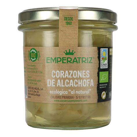 Corazones de alcachofa ecológica al natural 5 8 frutos Conservas