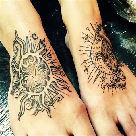 Sun And Moon Foot Tattoo Tattoos For Women Flowers Tattoos Foot Tattoo