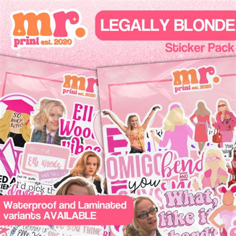 Pcs Legally Blonde Stickers Legally Blonde Waterproof Stickers