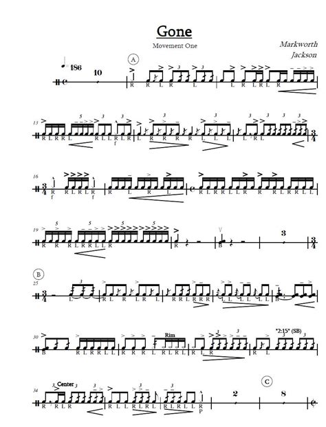 Printable Snare Drum Sheet Music