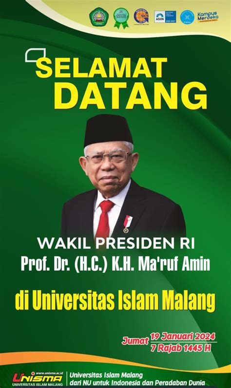 Kuliah Umum Bersama Wapres RI Bapak Prof Dr H C K H Maruf Amin