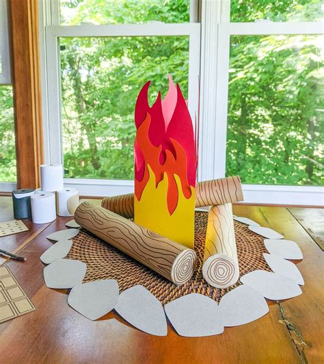 Pretend Campfire And S Mores Craft Indoor Camping Play Set Campfire Diy Campfire Craft Diy