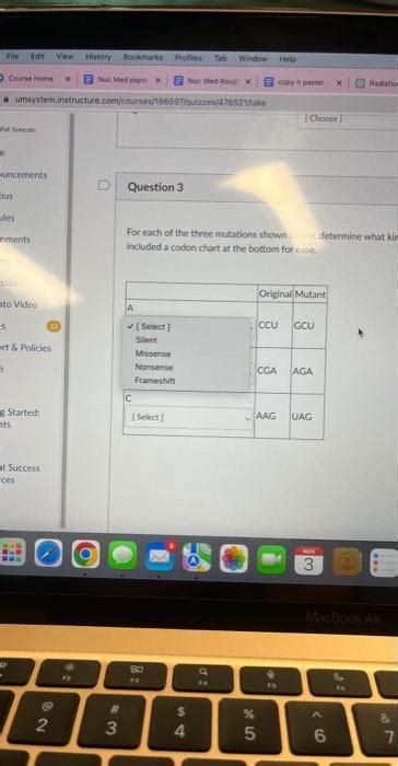 Solved For each of the three mutations shown below, | Chegg.com 