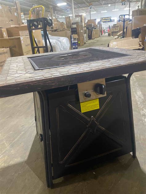 Hampton Bay Cross Ridge Gas Fire Pit Table Patio