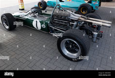 Side view of a 1968, Brabham BT24 Repco, on display in the ...