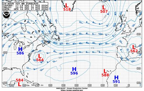 Noaa North Atlantic Mslp Mb Wind Wave Analysis And Prognosis