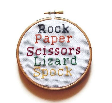 Rock Paper Scissors Lizard Spice Cross Stitch Pattern