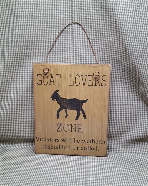 Goat Lovers Zone Funny Sign Farm Sign Barn Sign Primitive | Etsy