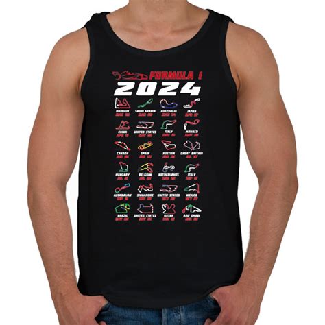 Formula 1 2024 versenynaptár Férfi atléta Print Fashion