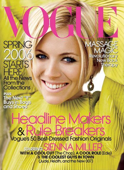 Vogue Us January 2006 Sienna Miller Vogue Magazine Covers Vogue