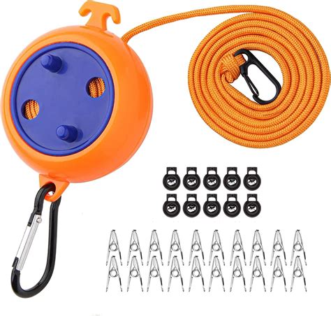 Heatigo Corde à linge rétractable pour camping portable 8 m