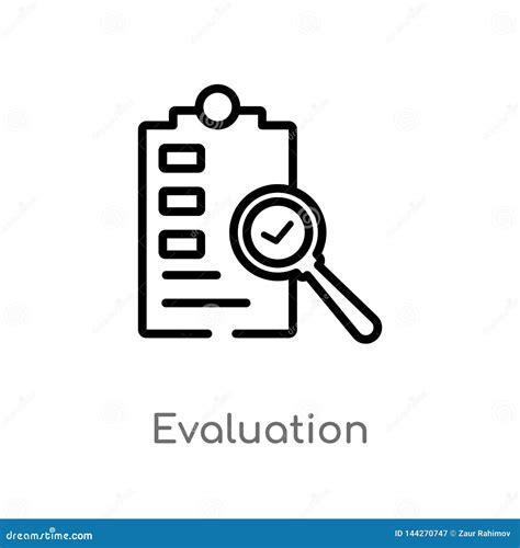 Outline Evaluation Vector Icon Isolated Black Simple Line Element