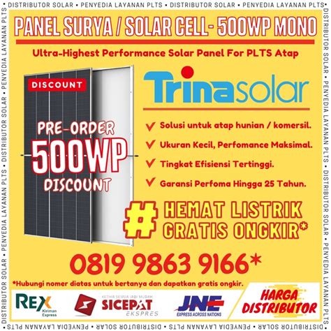 Jual Panel Surya Sni Trina Solar 500wp Tier 1 Monocrystalline Half Cut Perc Shopee Indonesia