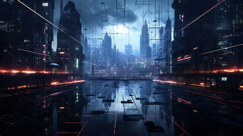 Horizon reflection. Cyberpunk city. by BergionStyle on DeviantArt