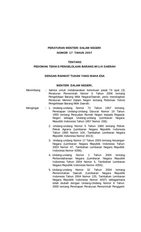 Pdf Peraturan Menteri Dalam Negeri Nomor Tahun Jakarta Bpk Go Id