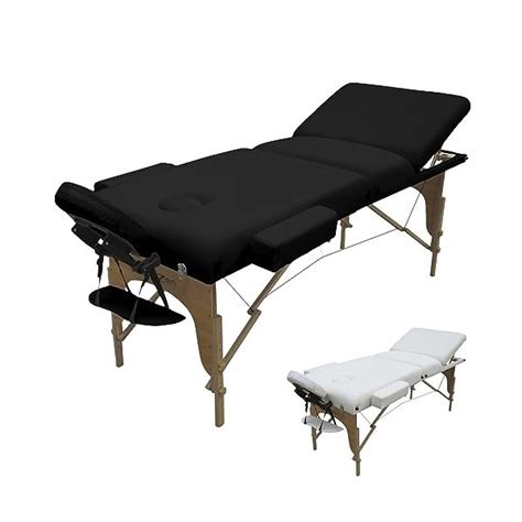 Vivezen Table De Massage 15 Cm Pliante 3 Zones En Bois Avec Panne