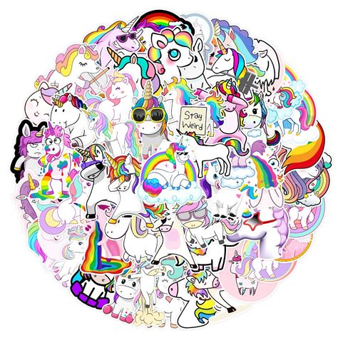 50 100 Stuks Ins Cartoon Kawaii Schattige Eenhoorn Serie Stickers Pvc