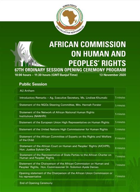 67th Ordinary Session Of The African Commission On Human And Peoples