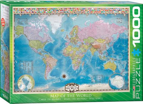 Map Of The World Maps And Flags Eurographics 1000 Pieces Jigsaw Puzzles