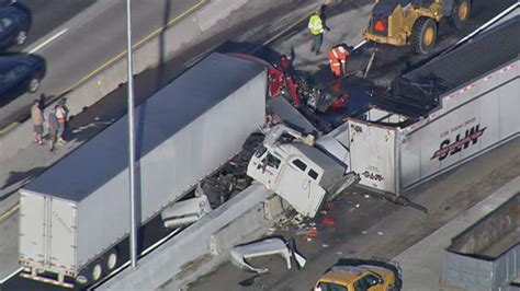 Head On Crash Involving 3 Tractor Trailers Snarls I 90 Traffic Nbc