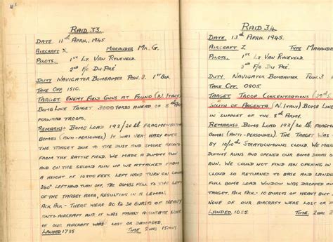 Lt D W Gay S War Effort Raids And