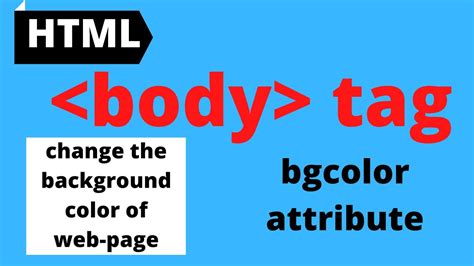 Body Tag Bgcolor Attribute In Html Youtube