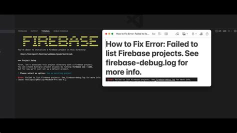 How To Fix Error Failed To List Firebase Projects See Firebase Debug