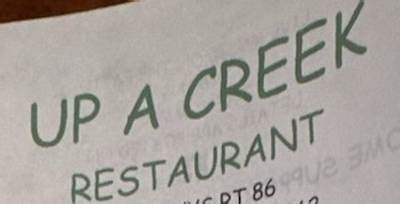 Up a Creek Menu, Wilmington, NY