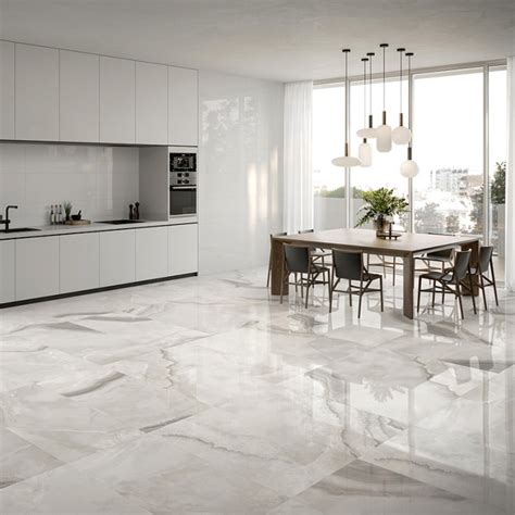 Wondrous Onyx Grey Marble Effect Polished Porcelain Tile 60x60