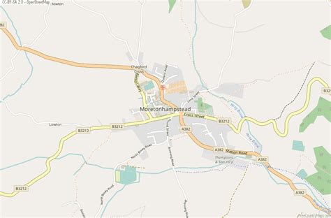 Moretonhampstead Map Great Britain Latitude & Longitude: Free England Maps