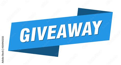 Giveaway Banner Template Giveaway Ribbon Label Sign Stock Vector